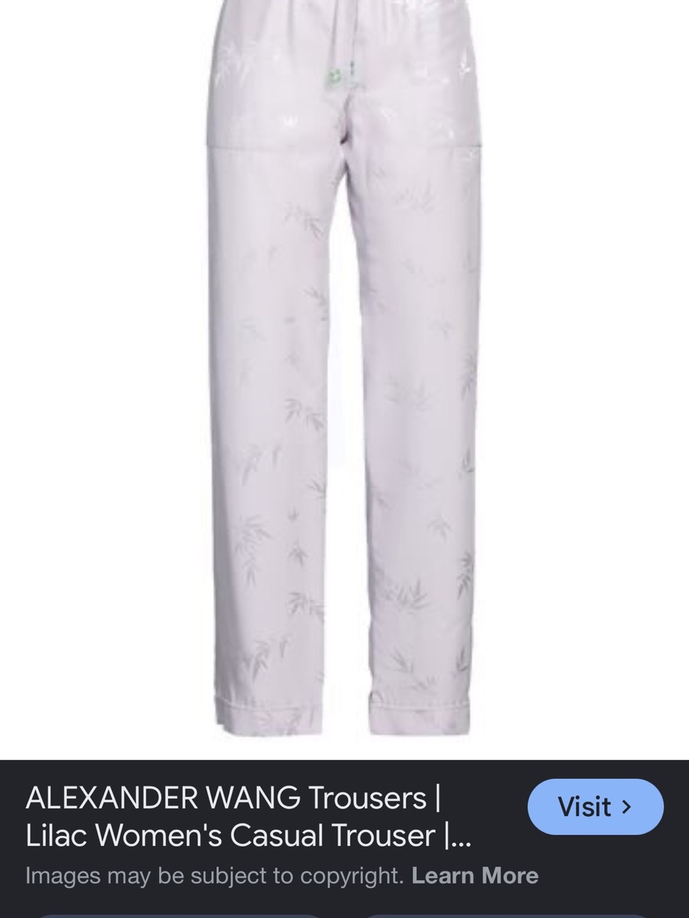 Alexander Wang Lilac Straight-Leg Trousers